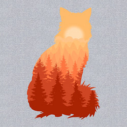 Свитшот хлопковый мужской Лиса, цвет: меланж — фото 2