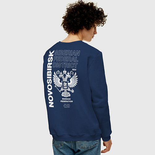 Мужской свитшот Новосибирск EVLTN / Тёмно-синий – фото 4