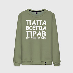 Мужской свитшот Папа всегда прав