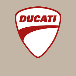 Свитшот хлопковый мужской Ducati Logo Дукати Лого Z, цвет: миндальный — фото 2