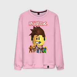 Свитшот хлопковый мужской ROBLOX, цвет: светло-розовый