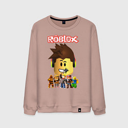 Свитшот хлопковый мужской ROBLOX, цвет: пыльно-розовый