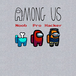 Свитшот хлопковый мужской Among Us - Noob Pro Hacker Z, цвет: меланж — фото 2