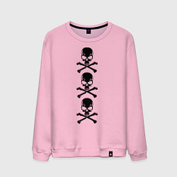 Свитшот хлопковый мужской Три черепка, цвет: светло-розовый