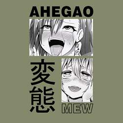 Свитшот хлопковый мужской Ahegao, цвет: авокадо — фото 2