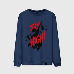 Свитшот хлопковый мужской FLY HIGH! ВОЛЕЙБОЛ, цвет: тёмно-синий
