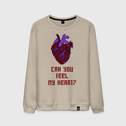 Свитшот хлопковый мужской Bring Me The Horizon 2D Сердце, цвет: миндальный