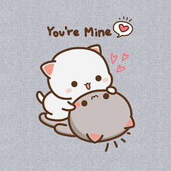 Свитшот хлопковый мужской Влюблённые котята, цвет: меланж — фото 2