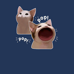 Свитшот хлопковый мужской Cat Pop - Мем, цвет: тёмно-синий — фото 2