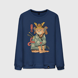 Мужской свитшот Кот Самурай