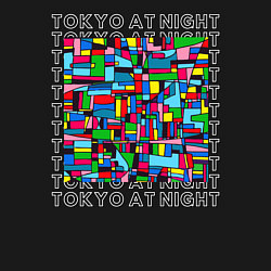 Свитшот хлопковый мужской Ночной Токио, цвет: черный — фото 2