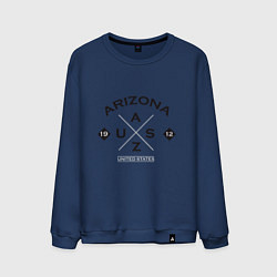 Свитшот хлопковый мужской Штат Аризона Хипстерское лого, цвет: тёмно-синий