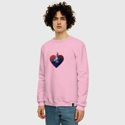 Свитшот хлопковый мужской Сердце Меладзе, цвет: светло-розовый — фото 2