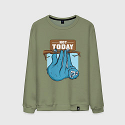 Свитшот хлопковый мужской Не сегодня, цвет: авокадо
