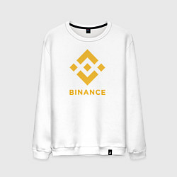 Свитшот хлопковый мужской BINANCE БИНАНС БИРЖА, цвет: белый