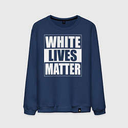 Свитшот хлопковый мужской White lives matters, цвет: тёмно-синий
