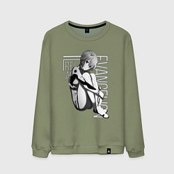 Свитшот хлопковый мужской Евангелион, цвет: авокадо