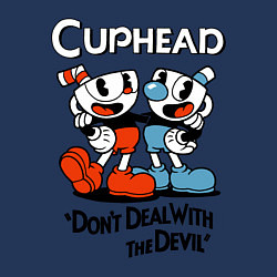 Свитшот хлопковый мужской Cuphead, Dont deal with devil, цвет: тёмно-синий — фото 2