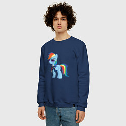 Свитшот хлопковый мужской Pony - Rainbow Dash, цвет: тёмно-синий — фото 2