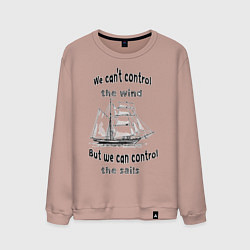 Свитшот хлопковый мужской Парусник, цвет: пыльно-розовый