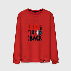 Свитшот хлопковый мужской Love back, цвет: красный