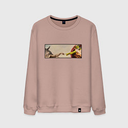 Свитшот хлопковый мужской Шрек: Сотворение ослика, цвет: пыльно-розовый
