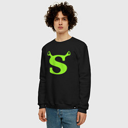 Свитшот хлопковый мужской Shrek: Logo S, цвет: черный — фото 2