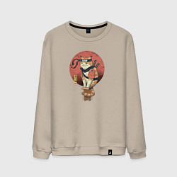 Мужской свитшот Кот самурай