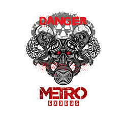 Свитшот хлопковый мужской Metro death DANGER противогаз, цвет: белый — фото 2