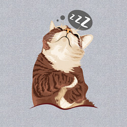 Свитшот хлопковый мужской СПЯЩИЙ КОТ, цвет: меланж — фото 2