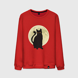 Свитшот хлопковый мужской Moon Cat, цвет: красный