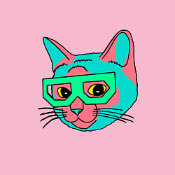 Свитшот хлопковый мужской Hipster Cat, цвет: светло-розовый — фото 2