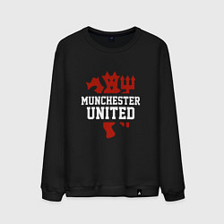 Свитшот хлопковый мужской Manchester United Red Devils, цвет: черный