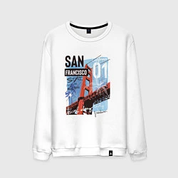 Свитшот хлопковый мужской Сан-Франциско, цвет: белый