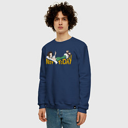Свитшот хлопковый мужской Not Today, цвет: тёмно-синий — фото 2