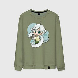 Свитшот хлопковый мужской Snake Mizuki, цвет: авокадо