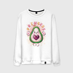 Свитшот хлопковый мужской Авокадо принцесса, цвет: белый