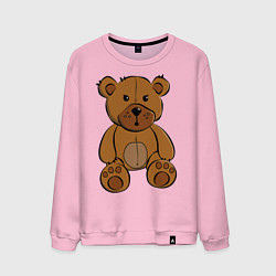 Свитшот хлопковый мужской Плюшевый медведь, цвет: светло-розовый