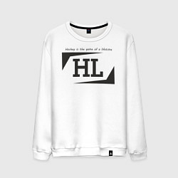 Свитшот хлопковый мужской Hockey life HL logo, цвет: белый