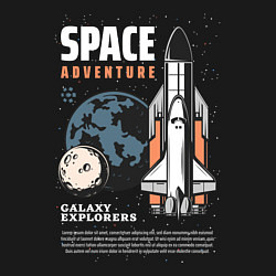 Свитшот хлопковый мужской Space Adventure, цвет: черный — фото 2
