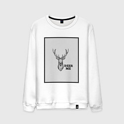 Свитшот хлопковый мужской Deer me, цвет: белый