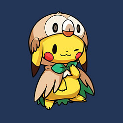 Свитшот хлопковый мужской Пикачу - совенок, цвет: тёмно-синий — фото 2