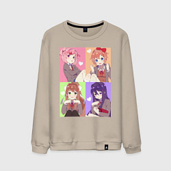 Мужской свитшот Girls Doki Doki коллаж