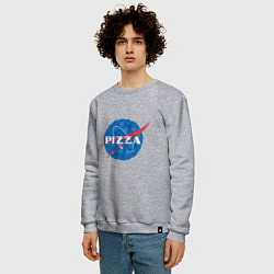 Свитшот хлопковый мужской NASA Pizza, цвет: меланж — фото 2