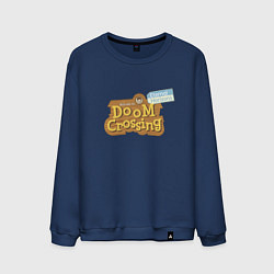 Свитшот хлопковый мужской Doom crossing, цвет: тёмно-синий
