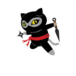 Свитшот хлопковый мужской Ninja Cat, цвет: белый — фото 2