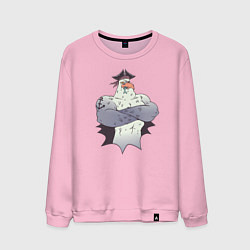 Свитшот хлопковый мужской Чайка Пират - Seagull Pirate, цвет: светло-розовый