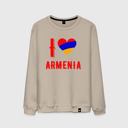 Свитшот хлопковый мужской I Love Armenia, цвет: миндальный