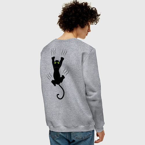 Мужской свитшот Котик / Меланж – фото 4
