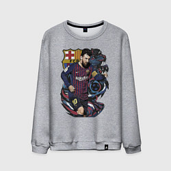 Свитшот хлопковый мужской Messi Barcelona Argentina Striker, цвет: меланж
